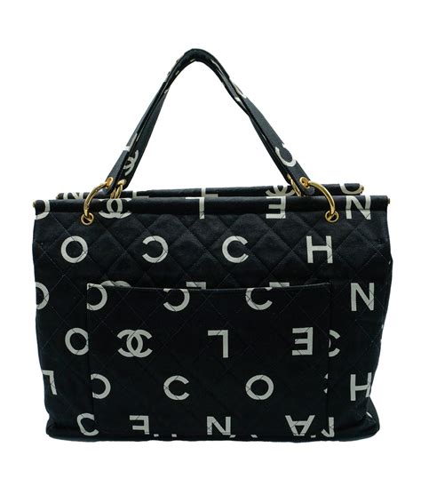 chanel emblem tote bag|authentic Chanel shopping bag.